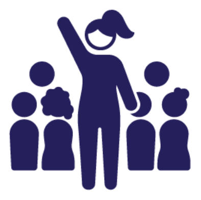 Illustration of a leader standing in front of others